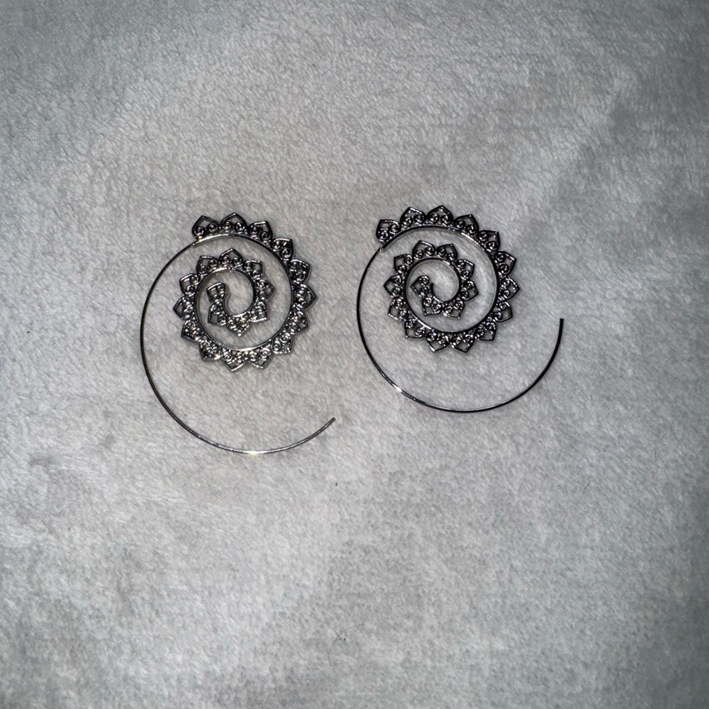 Silver Twisted Hoop Earrings